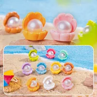 Cartoon Resin Pearl Shell Ornament Accessories DIY Cream Color Shoe Buckle Pendant Mobile Phone Charm Decoration main image 1