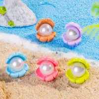 Cartoon Resin Pearl Shell Ornament Accessories DIY Cream Color Shoe Buckle Pendant Mobile Phone Charm Decoration main image 2
