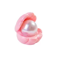 Cartoon Resin Pearl Shell Ornament Accessories DIY Cream Color Shoe Buckle Pendant Mobile Phone Charm Decoration main image 5