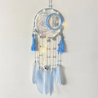 Handmade Colored Copper Wire Dreamcatcher Hanging Decorations High Quality Feather Dreamcatcher Wind Chimes Iron Hoop Holiday Decoration main image 3