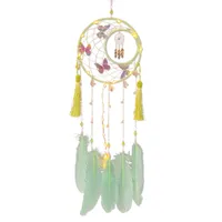 Handmade Colored Copper Wire Dreamcatcher Hanging Decorations High Quality Feather Dreamcatcher Wind Chimes Iron Hoop Holiday Decoration main image 5