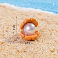 Cartoon Resin Pearl Shell Ornament Accessories DIY Cream Color Shoe Buckle Pendant Mobile Phone Charm Decoration sku image 1