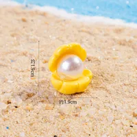 Cartoon Resin Pearl Shell Ornament Accessories DIY Cream Color Shoe Buckle Pendant Mobile Phone Charm Decoration sku image 2