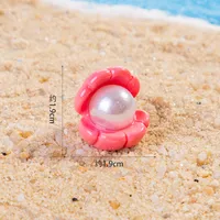 Cartoon Resin Pearl Shell Ornament Accessories DIY Cream Color Shoe Buckle Pendant Mobile Phone Charm Decoration sku image 5