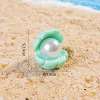 Cartoon Resin Pearl Shell Ornament Accessories DIY Cream Color Shoe Buckle Pendant Mobile Phone Charm Decoration sku image 6