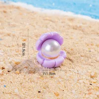 Cartoon Resin Pearl Shell Ornament Accessories DIY Cream Color Shoe Buckle Pendant Mobile Phone Charm Decoration sku image 8
