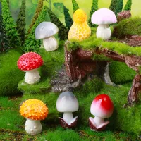 Colorful Mushroom Hard Resin Garden Landscape Decorations DIY Craft Plastic Bonsai Decoration Accessories Creative Gift main image 2