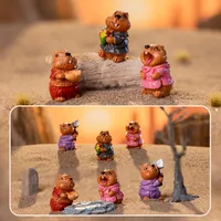 Handmade Cute Resin DIY Crafts Accessories Miniature Landscape Cartoon Animal Groundhog Model Figurine Plastic Resin main image 1