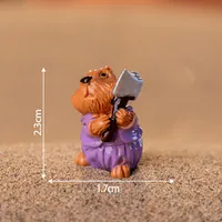 Handmade Cute Resin DIY Crafts Accessories Miniature Landscape Cartoon Animal Groundhog Model Figurine Plastic Resin sku image 2