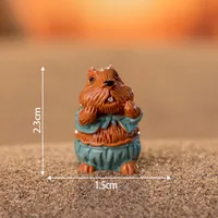 Handmade Cute Resin DIY Crafts Accessories Miniature Landscape Cartoon Animal Groundhog Model Figurine Plastic Resin sku image 4
