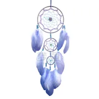 Original Fantasy Dwarf Dopamine Dreamcatcher Hand-Woven Wind Chimes Girl Heart Bedroom Decorations Hoop Feather Simple Style main image 5