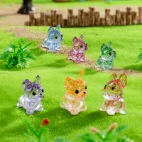 Miniature Cartoon Animal Resin DIY Crafts Sparkling Small French Bulldog Car Decorations Landscape Statue Hanging Ornament main image 1