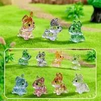 Miniature Cartoon Animal Resin DIY Crafts Sparkling Small French Bulldog Car Decorations Landscape Statue Hanging Ornament main image 2
