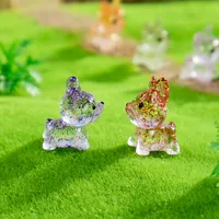Miniature Cartoon Animal Resin DIY Crafts Sparkling Small French Bulldog Car Decorations Landscape Statue Hanging Ornament main image 3