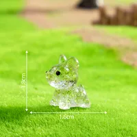 Miniature Cartoon Animal Resin DIY Crafts Sparkling Small French Bulldog Car Decorations Landscape Statue Hanging Ornament sku image 1