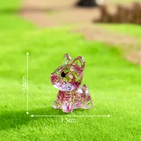 Miniature Cartoon Animal Resin DIY Crafts Sparkling Small French Bulldog Car Decorations Landscape Statue Hanging Ornament sku image 4