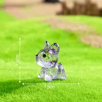 Miniature Cartoon Animal Resin DIY Crafts Sparkling Small French Bulldog Car Decorations Landscape Statue Hanging Ornament sku image 6