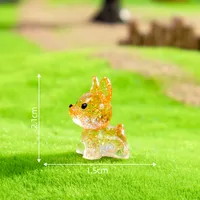 Miniature Cartoon Animal Resin DIY Crafts Sparkling Small French Bulldog Car Decorations Landscape Statue Hanging Ornament sku image 7