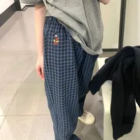 Fashion Style Women's Summer Pajamas Short-Sleeved Casual Plaid Pants Home Wear Two-Piece Set Breathable Comfortable Trueran Blend main image 2