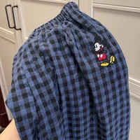Fashion Style Women's Summer Pajamas Short-Sleeved Casual Plaid Pants Home Wear Two-Piece Set Breathable Comfortable Trueran Blend main image 5