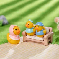 Creative Cartoon Resin DIY Craft Accessories Table Decorations Small Yellow Duck Micro Landscape Decoration Car Decoration main image 2
