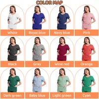 Women's Zipper Round Neck Hospital Work Clothes Up And Down Suit Doctor Hand Washing Suit Comfortable Spring And Autumn Summer main image 1