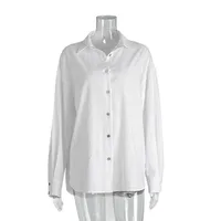 Casual Loose Solid Color Shirt All-Matching Lazy Fashion Spring And Summer  Style Long Sleeve Lapel Shirt main image 5