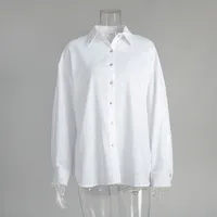 Casual Loose Solid Color Shirt All-Matching Lazy Fashion Spring And Summer  Style Long Sleeve Lapel Shirt sku image 2