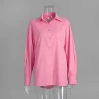 Casual Loose Solid Color Shirt All-Matching Lazy Fashion Spring And Summer  Style Long Sleeve Lapel Shirt sku image 4