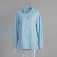 Casual Loose Solid Color Shirt All-Matching Lazy Fashion Spring And Summer  Style Long Sleeve Lapel Shirt sku image 11
