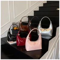 Casual Fashion Underarm Bag Single Shoulder Bag Dumpling Shape Pure Color Artificial Leather Street Style High Street For Women main image 1