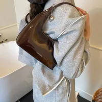 Casual Fashion Underarm Bag Single Shoulder Bag Dumpling Shape Pure Color Artificial Leather Street Style High Street For Women main image 2