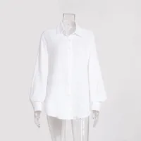 Two-Layer Pleated Cotton Shirt Loose Long Sleeve Cotton  Elements Casual Women's Shirt sku image 2