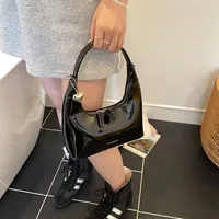 Casual Fashion Underarm Bag Single Shoulder Bag Dumpling Shape Pure Color Artificial Leather Street Style High Street For Women sku image 1
