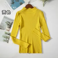 Slim-Fit Half Turtleneck Knitted Sweater Women's Early Autumn Solid Color Bottoming Shirt Casual Style Long Sleeve Top sku image 4