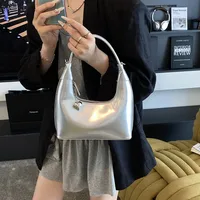 Casual Fashion Underarm Bag Single Shoulder Bag Dumpling Shape Pure Color Artificial Leather Street Style High Street For Women sku image 2