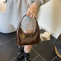 Casual Fashion Underarm Bag Single Shoulder Bag Dumpling Shape Pure Color Artificial Leather Street Style High Street For Women sku image 4