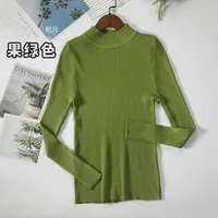 Slim-Fit Half Turtleneck Knitted Sweater Women's Early Autumn Solid Color Bottoming Shirt Casual Style Long Sleeve Top sku image 8