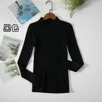 Slim-Fit Half Turtleneck Knitted Sweater Women's Early Autumn Solid Color Bottoming Shirt Casual Style Long Sleeve Top sku image 9