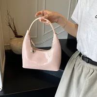 Casual Fashion Underarm Bag Single Shoulder Bag Dumpling Shape Pure Color Artificial Leather Street Style High Street For Women sku image 5