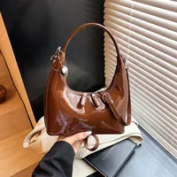 Casual Fashion Underarm Bag Single Shoulder Bag Dumpling Shape Pure Color Artificial Leather Street Style High Street For Women sku image 6