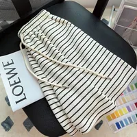 Fashion Style High Waist Loose Design Pinstripe Casual Wide Leg Pants Sports All-Match Women's Shorts Streetwear Senior Street main image 4