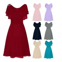 Fashion Sexy One-Shoulder  Style Chiffon Dress Wedding Dress High Waist A- Line Skirt Solid Color Pleated Skirt main image 1
