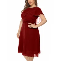 Fashion Sexy One-Shoulder  Style Chiffon Dress Wedding Dress High Waist A- Line Skirt Solid Color Pleated Skirt main image 2