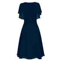 Fashion Sexy One-Shoulder  Style Chiffon Dress Wedding Dress High Waist A- Line Skirt Solid Color Pleated Skirt main image 5