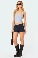 New Women's Casual Sports Shorts Elastic Waist Three-Point Length Polyester Blend Comfortable Breathable Mid Waist sku image 3