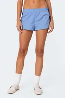 New Women's Casual Sports Shorts Elastic Waist Three-Point Length Polyester Blend Comfortable Breathable Mid Waist sku image 9