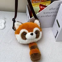 Cartoon Animal Single Shoulder Bag Children's Plush Round Shape Casual Holiday Zipper Closure Crossbody Bag All Seasons Cute Style main image 3