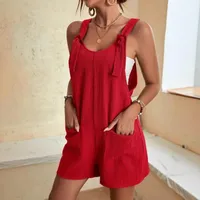 Casual Fashion  Style Style Suspenders Pants Street Style High Waist Loose Five-Point Shorts main image 1
