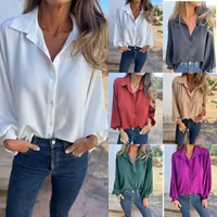 Autumn And Winter Wild Long Sleeve Women's Collar Decorated With Buttons Shirt Top Single Button Closure Regular Sleeve Length Fashion main image 1